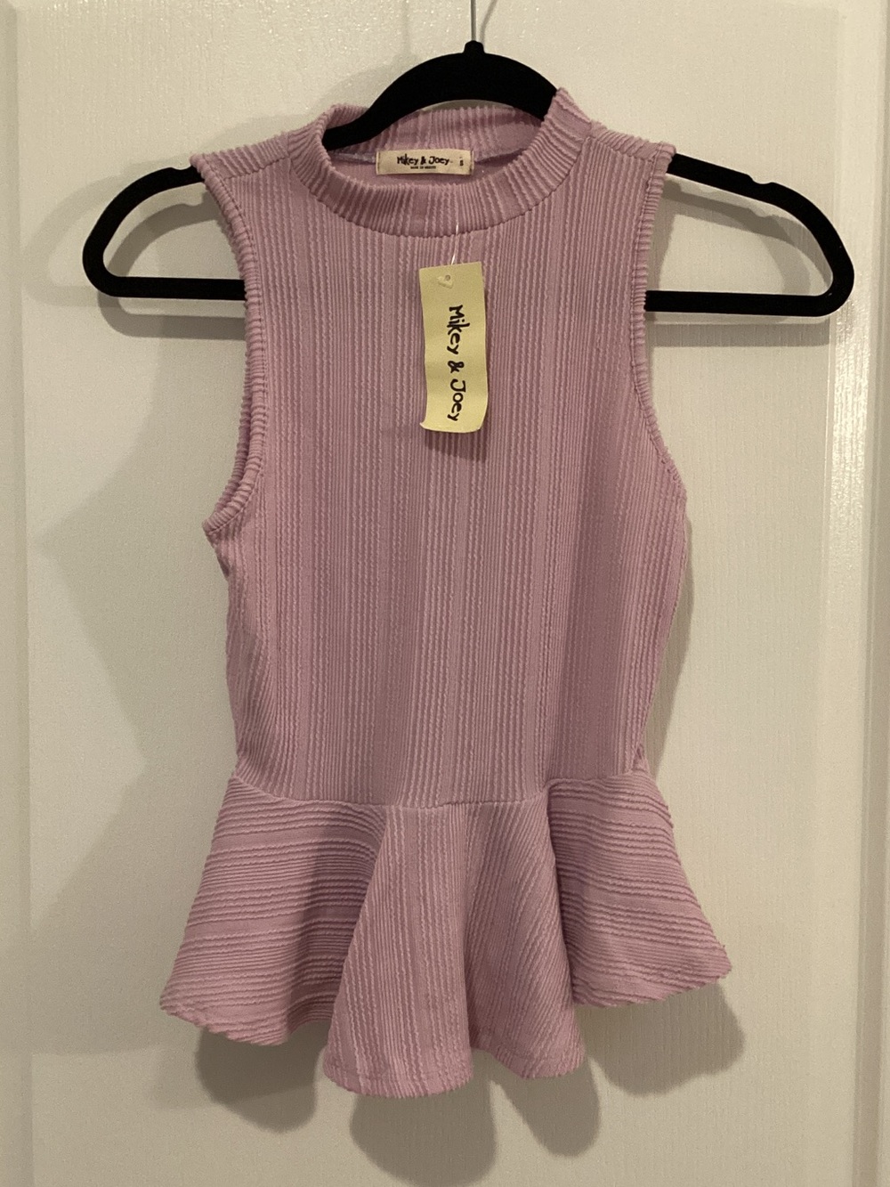 Miley & Lucy Lavender Ribbed Peplum Tank Top